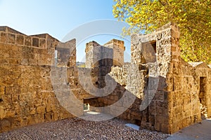 Enormous ancient walls of Rhodes town - Greece