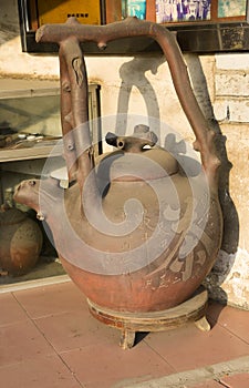 Enormous ceramic teapot on the street in front of shop, Guangzhou, China