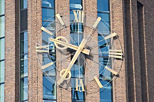 Enormous clock of a tower in the netherlands