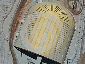 Enormous dome for dust control in mineral processing plant