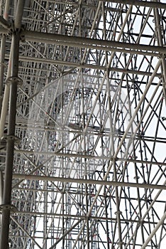 Enormous scaffolding for a bridge