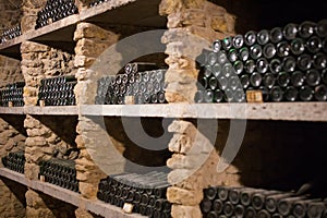 Enoteca. Wine collection in a wine cellar photo