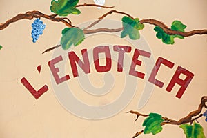 Enoteca - wineshop sign