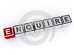 enquire word block on white
