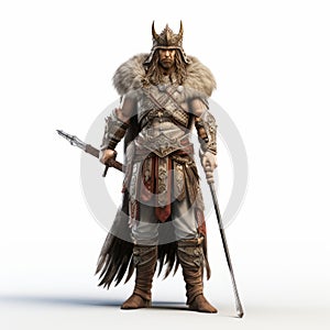 Enraged Viking 3d Character Model With Realistic Rendering