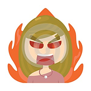 enraged woman. Vector illustration decorative design