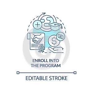 Enroll into internship program concept icon