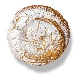 An ensaimada at white background