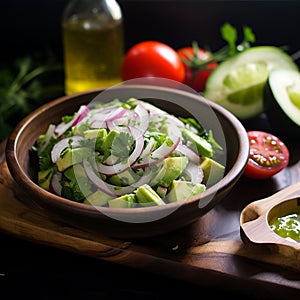 Ensalada de Aguacate: Refreshing Avocado Salad with Onion and Lime photo