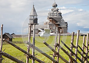 Ensemble of Kizhi Pogost and objects of wooden architecture.