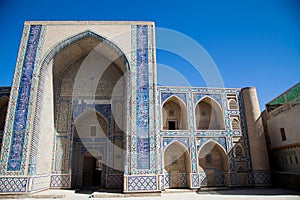 Ensemble of Kosh Madrasah Modarikhon Madrasah in Bukhara in Uzbekistan