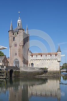 Ensemble with Zuidhavenpoort. Zierikzee in the province of Zeeland in the Netherlands