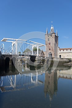 Ensemble with Zuidhavenpoort. Zierikzee in the province of Zeeland in the Netherlands