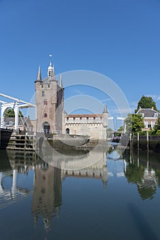 Ensemble with Zuidhavenpoort. Zierikzee in the province of Zeeland in the Netherlands