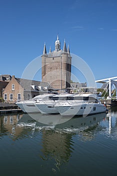 Ensemble with Zuidhavenpoort. Zierikzee in the province of Zeeland in the Netherlands