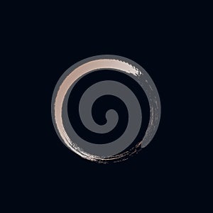 Enso sign, sacred symbol in Zen Buddhism. Circle logo. Decorative line element.