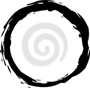 Enso Vector Symbol. Chinese Oriental Circle.