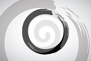 Enso Zen Circle Brush Paint Vector Logo Icon Illustration