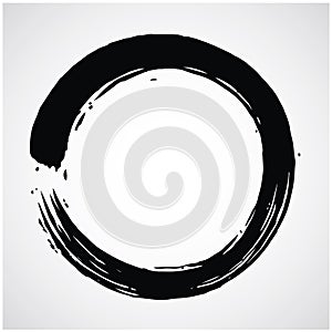 Enso Zen Circle Brush Vector Art Icon Illustration Design