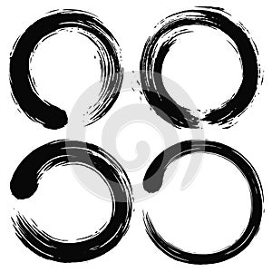 Enso Zen Circle Brush Vector Illustration Set Collection Pack