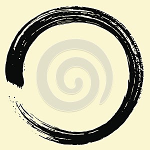 Enso Zen Circle Japanese Brush Vector Illustration Ink Vector Art