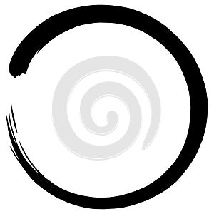 Enso Zen Japanese Circle Brush Paint Vector Logo