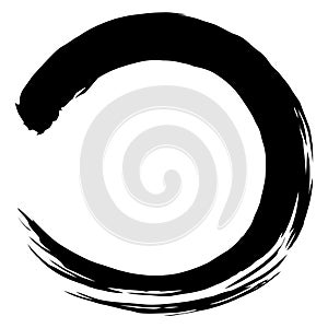 Enso Zen Japanese Circle Brush Paint Vector Logo Icon Illustration