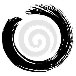 Enso Zen Japanese Circle Brush Paint Vector Logo Icon Illustration