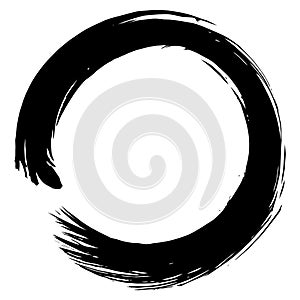 Enso Zen Japanese Circle Brush Paint Vector Logo Icon Illustration Art