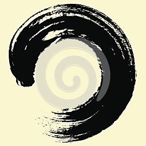 Enso Zen Japanese Circle Brush Vector Illustration Ink Logo Design Vector