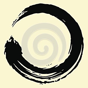 Enso Zen Japanese Circle Brush Vector Illustration Ink Vector Art