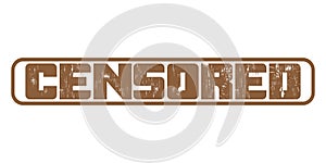 ?ensored text stamp frame