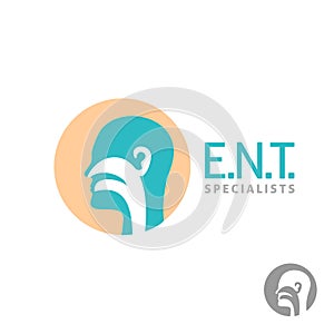 ENT logo template. Ear, nose, throat doctor.