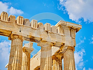 Parthenon temple at the Athenian Acropolis. Athens. Attica, Greece.