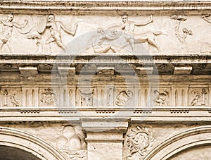 Entablature in the inner courtyard of the Spada palace photo