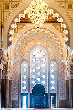 Entance gate of Hassan II Mosque in Casablanca - Morocco