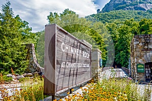 Entance sign into chimney rock park photo