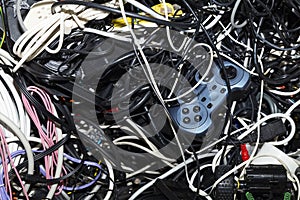 Entangled heap of electronic scrap
