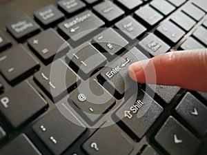 Enter button on computer keyboard with copy space.