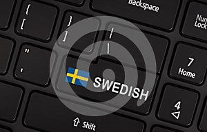 Enter button with flag Sweden - Concept of language