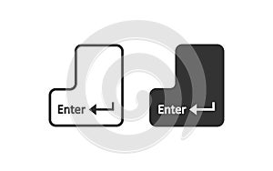 Enter button icon. Computer keyboard button symbol. Sign notebook button vector flat