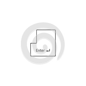 Enter button icon on white isolated background. Layers grouped for easy editing illustration.