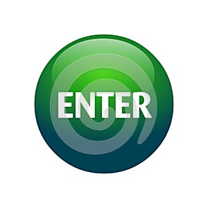 Enter button vector.Green round button
