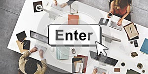 Enter Click Open Load Page Concept