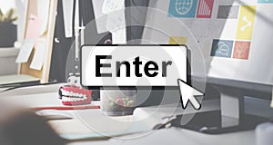 Enter Click Open Load Page Concept