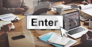 Enter Click Open Load Page Concept