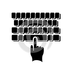 Enter code finger keyboard icon. Computer detailed simple style logo icon vector illustration isolated