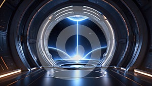 dimensional dreamscape: celestial horizon in 3d. ai generated