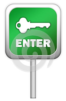 Enter green sign