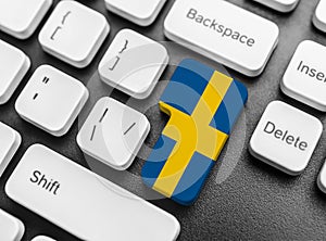 Enter key button with Flag of Sweden.